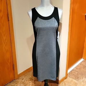 KENSIE sleeveless black and silver dress